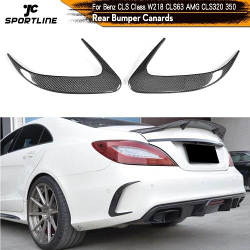 Carbon Fiber / FRP Auto Rear Bumper Side Vent Trims Sticker Canards for Mercedes Benz W218 CLS-class Sedan 4 Door 2015 - 2017