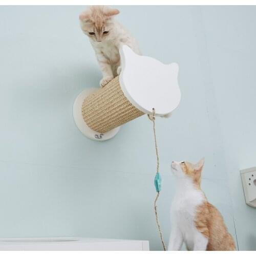 Wall-mounted Scratching Post Solid Wood Scratching Board Easy To Install Cat Toys Pet Supplies
