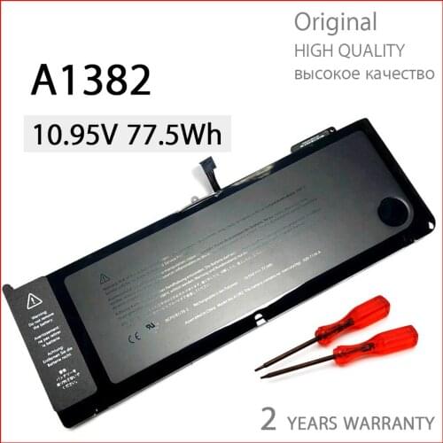 Genuine new A1382 A1286 Laptop Battery For Apple Macbook Pro 15" Early 2011 Late 2011 Mid 2012 020-7134-01 661-5844 MC721 MB985