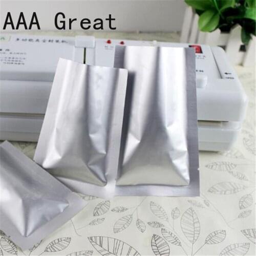 50pcs/Lot Silver Aluminum Foil Bags Vacuum Bags Vacuum Open Top Storage Pouches for Home Kitchen Food Candy Cookies Packaging