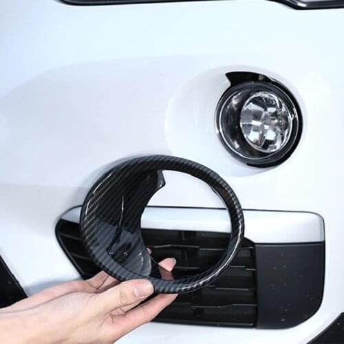 A Pair Carbon Fiber/Chrome Polish Front Fog Light Lamp Cover Trim Accessories For BMW X1 F48 2016 2017 2018 2019 Car Styling