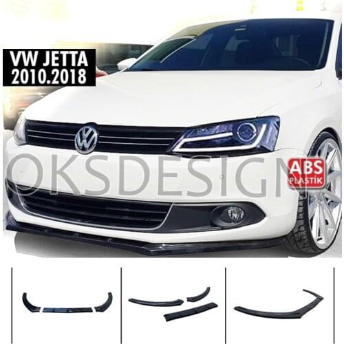 ForVolkswagen VW Jetta MK6 2010-2018 Car Front Bumper Lip 3 Piece Black Splitter Diffuser Lip Body Kit Spoiler Bumpers