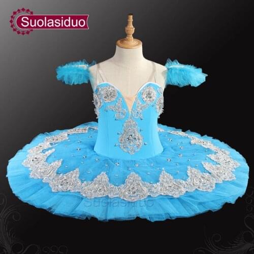 Girls Blue Bird Professional Tutu Women Blue Swan Lake Ballet Tutu Nutcracker Performance Ballet Costumes For Sale SD0031