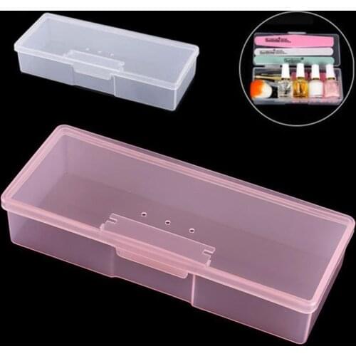 Transparent Nail Supplies Brush Kit Storage Box Plastic Container Organizer Case Nail Art Storage Box Makeup Beauty Organizer