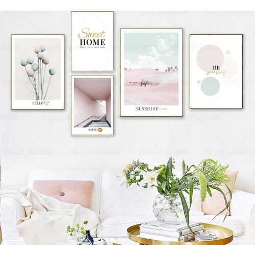 Pink Rhinoceros Canvas Painting Pink Theme Beautiful Wall Art Decoration Modern Art Picture for Home Decor