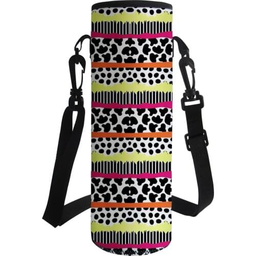 Leopard Printed Water Bottle Carrier Insulated Cover Bag Holder Strap Pouch Outdoor Sport Water Bottle Cover 1000ml