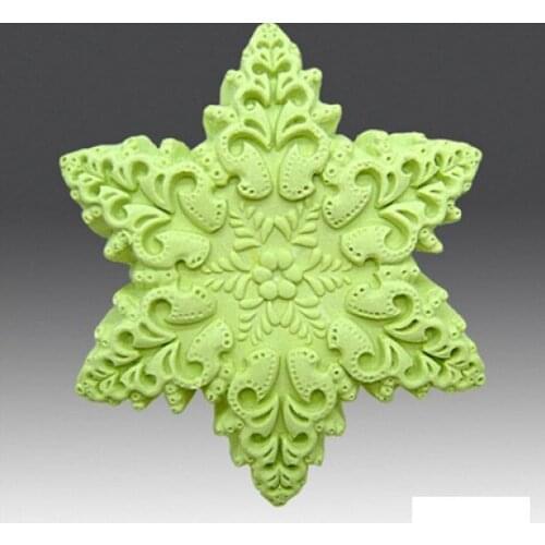 Silicone mold Hexagonal snowflakes shape handmade rectangle soap mold Chocolate Fondant cake mould Baking mold DIY tools