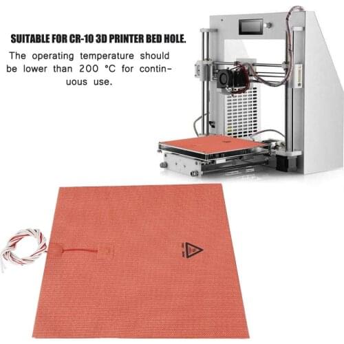 Silicone Heater 300mm*300mm 110V 300W Silicone Heated Bed Heating Pad (Orange) Silicone Rubber Heating Heater for 3D Printer