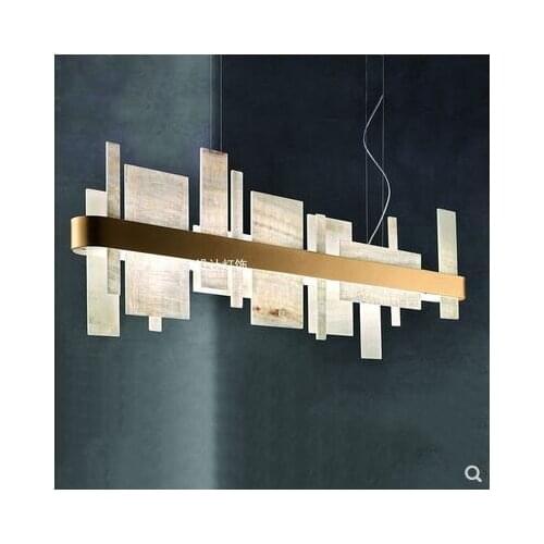 Led Postmodern New Chinese Bedroom Restaurant Villa American marble chandelier Long work conference room bar wall lamp