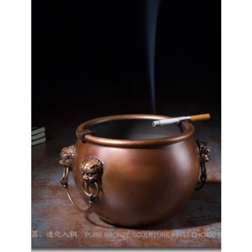 GOOD LUCK CHINA the Imperial Palace royal Handmade FENG SHUI brass Ashtray statue HOME company business BEST GIFT