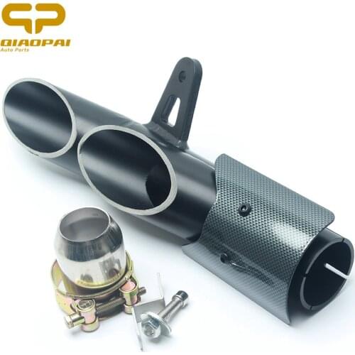 51mm Universal Motorcycle Exhaust Muffler Refit Carbon Fibre Escape Racing Exhaust Pipe Clamp Two-Hole DB Killer for Yamaha R6