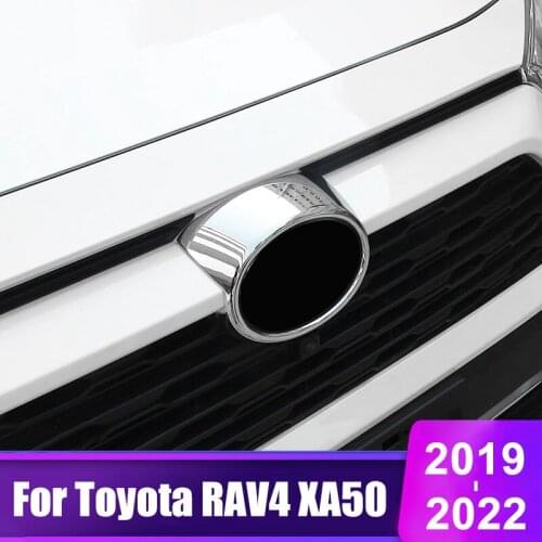 High Quality ABS Plastic Car Front Grille Logo Decorative Frame Cover For Toyota RAV4 RAV 4 2019 2020 2021 XA50 Accessories