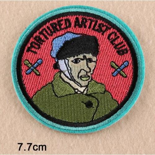Tortured Artist Club Punk Iron On Patch Embroidered Clothes Patch For Clothing Clothes Stickers Garment Apparel Accessories