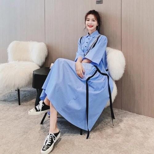 Fried Street Womens Dress Summer 2021 New Korean Version Of Large Size Loose And thin French Design Sense Niche Popular Skirt C