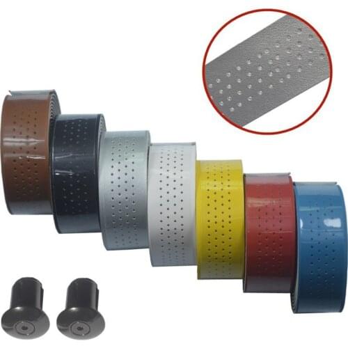1Pair 2.16M PU Leather Road Bike HandleBar Tape Anti-slip Bicycle Grips MTB Cork Handlebar adhesive Tape Bar Plug belt strap