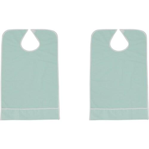 2 Pack Waterproof Adult Bib Clothing Protector Absorbent Disability Aid Apron, Keep Mealtime Neat