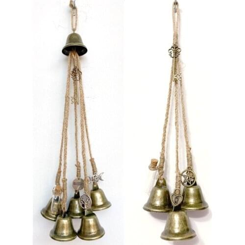 3/5 Bells Witches Bells Unique Wind Chimes Pendants Amulet Blessing Bells Witch Wind Chimes Door Hanging Pendant Home Decoration