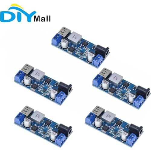 5PCS XY-3606 Power module DC-DC 24V/12V To 5V 5A Step Down Power Supply Buck Converter Replace Adjustable LM2596S