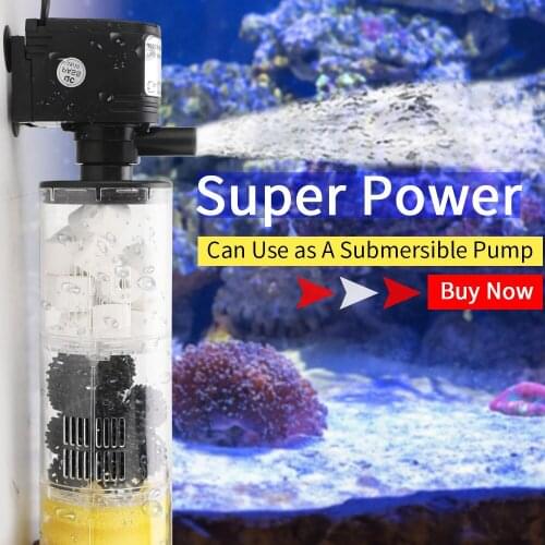 3 in1 Aquarium Filter Fish Tank Filter For Aquarium Air Pump Oxygen Increase Aquarium Built-in Filter Aquarium Pump
