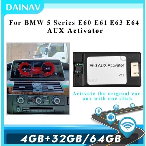 Car Radio AUX Activator For BMW 5 Series E60 E61 E63 E64 2006 2007 2008 2009 2010 Android 10 Car Stereo Multimedia Player