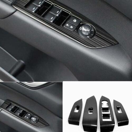 Car Stainless Steel Door Window Switch Lift Button Cover Trim For Mazda CX-5 CX 5 2017 2018 2019 2020 Car Accessories