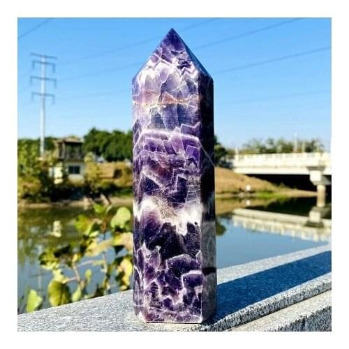 Large Natural Dream Amethyst Point Chakra Healing Tower