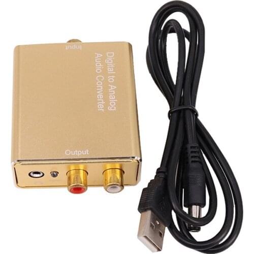 Audio Converter Digital Optical Fiber Toslink Lightweight Amplifier Easily Carrying Coaxial to Analog RCA R/L Decoder