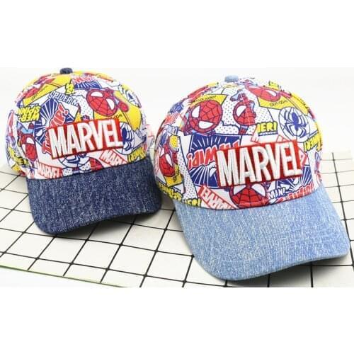 Disney Marvel Spiderman Mickey Mouse Kids Hat Boy Girl Hip Hop Caps Marvel Mickey Minnie Caps Anime Figure Gift Toys 2-8Y