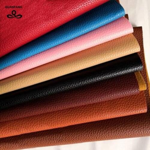 QUANFANG Solid color Imitation leather sofa cloth Pu Leather Faux embossed leather, Faux Leather Fabric for Sewing,Half meter