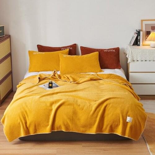 Flannel Blanket For Bed For Kids Thick Throw Double Layer Blanket On The Sofa Fluffy Bed Linen