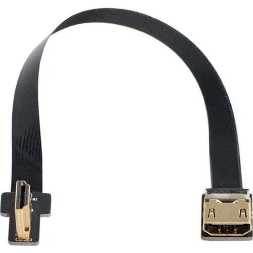 FPV HDMI Cable Left Angled 90 Degree HDMI Male to Female FPC Flat Cable for HDTV Multicopter Aerial Photography