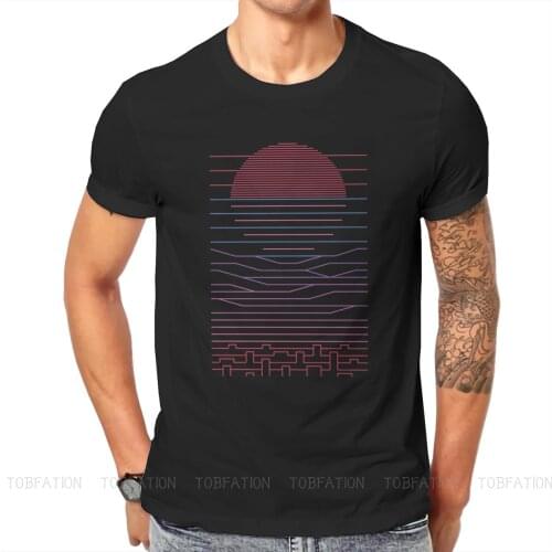 Simple lines TShirt for Men Leave The City For The Sea Basic Casual Sweatshirts T Shirt High Quality Trendy Fluffy