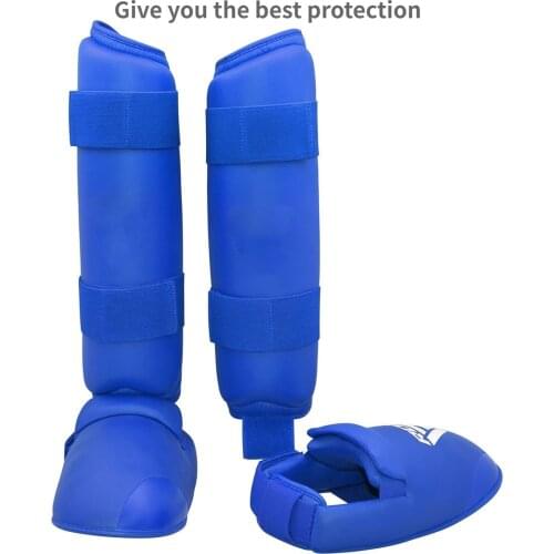 Karate Shank Guard Knee Warmer Taekwondo Gloves Foot Shin Protector Sports Boxing Leather Belt Kids Adult Martial Arts Equipment
