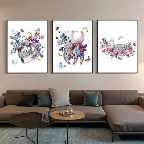 Watercolor Tooth Implant Canvas Painting Dental Art Posters and Prints Medical Anatomy Wall Pictures for Living Room Home Decor