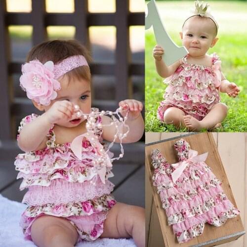 Newborn Infant Baby Girls Romper Ruffle Lace Cake Floral Jumpsuit Outfits baby girl romper summer easter outfit baby girl cloth