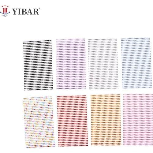 Creative Diy Acrylic Diamonds Pearl Stickers Phone Car PC Decor Self Adhesive Pearl Rhinestone Bling Stickers
