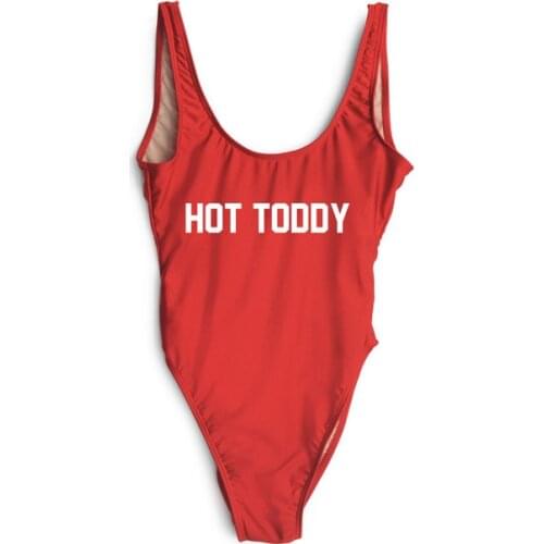 HOT TODDY bathing suit Women Sexy Bodysuit One Piece Swimwear Beachwear Jumpsuits Costume made letter print bathing suit rompers