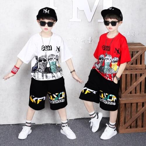 2019 summer children Clothing plaid tshirt+harem pant toddler boy clothes Cool Kids Hip Hop Clothing Sports Suit costume for boy