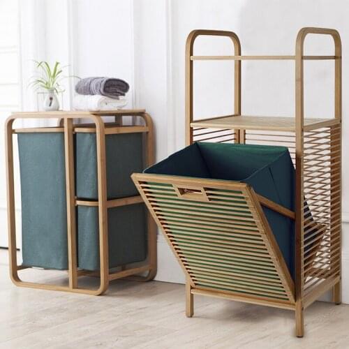 Multi-functional Floor-to-ceiling Bathroom Rack Home Dirty Laundry Basket Japanese Side Rack to collect baskets Home organizer