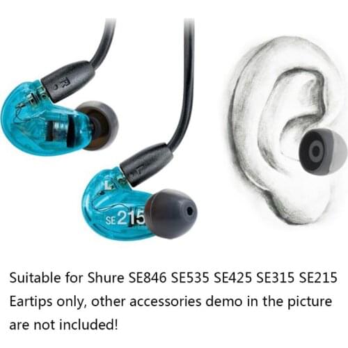 Earphone Tips Soft Silicone Caps Earbuds Cover Replacement for Shure SE846 SE535 SE425 SE315 SE215 Headphone Accessories