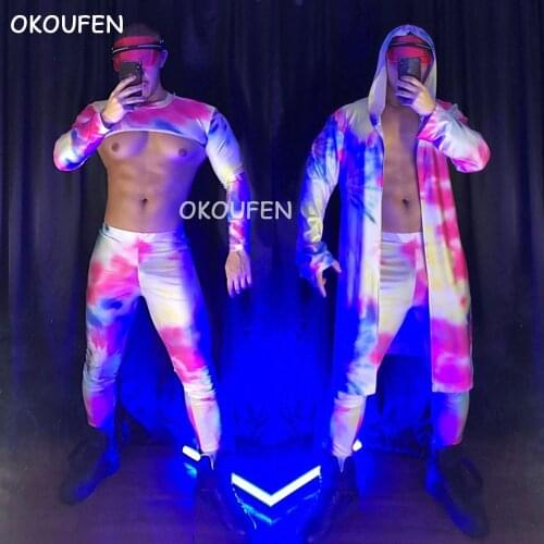 Bar nightclub mens and womens dance clothing sexy night ds tie-dye music theme costumes
