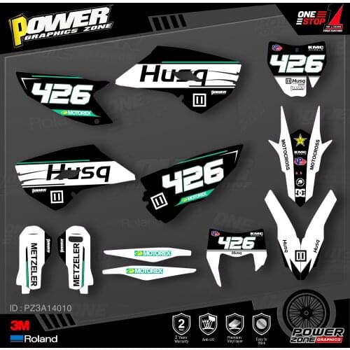 PowerZone Custom Team Graphics Decals 3M Stickers Kit For Husqvarna Sticker Decal 2014-15 TC FC 2015-16 FE TE 125 to 450cc 10