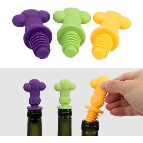 Drink Cup Mixproof Silicone Marker Rubber Wine Glass Label 7 pcs/set Bar Party Supplies Cute Wine Bottle Stopper Wine Cork Plug