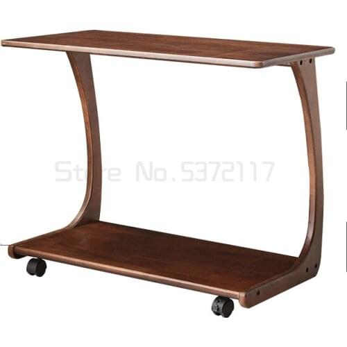 Movable small table beside solid wood sofa living room Mini tea table bedside square table
