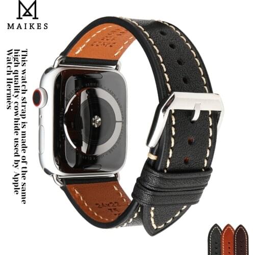 Calfskin Genuine Leather Watchband 38 42mm for Apple Watch Band iWatch 1 2 3 4 5 6 SE Soft Material Replace Wrist Strap 40 44mm