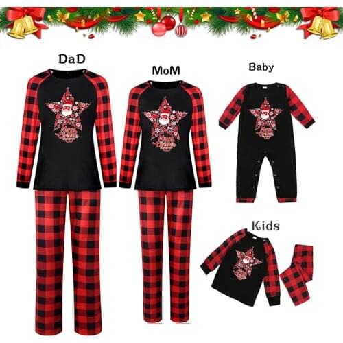 Christmas Family Matching Pajamas Home Clothes Mom and Daughter Mother Daddy Baby Girl Boy Family Family Look Xmas Clothing