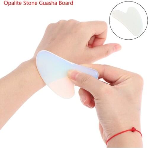 Handmade Guasha Board Opalite Stone Scraper Massage Tool For Neck Back Body Pressure Therapy