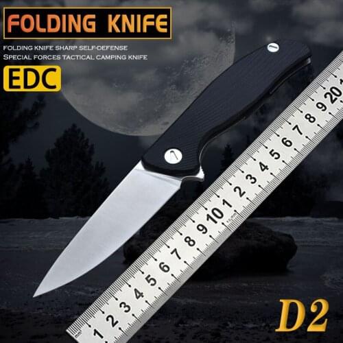 Folding knife D2 steel G10 handle pocket with broken window outdoor wilderness survival utility EDC survival knife fruit knife