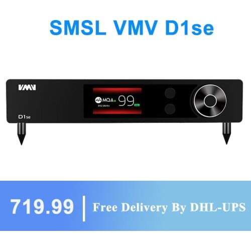 SMSL VMV D1se MQA Audio DAC 768kHz 32bit Bluetooth 5.0 USB Optical Coaxial RCA DSD512 ES9038PRO Decoder With Remote Control