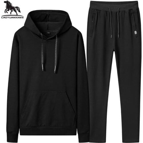 Sportswear Sets Men 6XL 7XL 8XL Autumn Winter New Hooded Suit Mens Sports Tracksuit Mens 2 Piece Set Sweatshirt+Sweatpants 2015